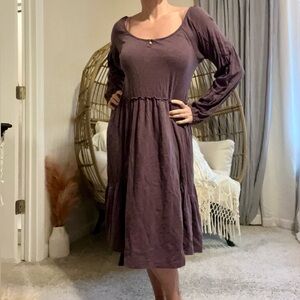 Matilda Jane Plum Long-Sleeve Midi Dress